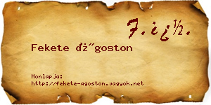 Fekete Ágoston névjegykártya