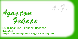 agoston fekete business card