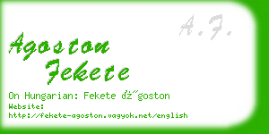 agoston fekete business card